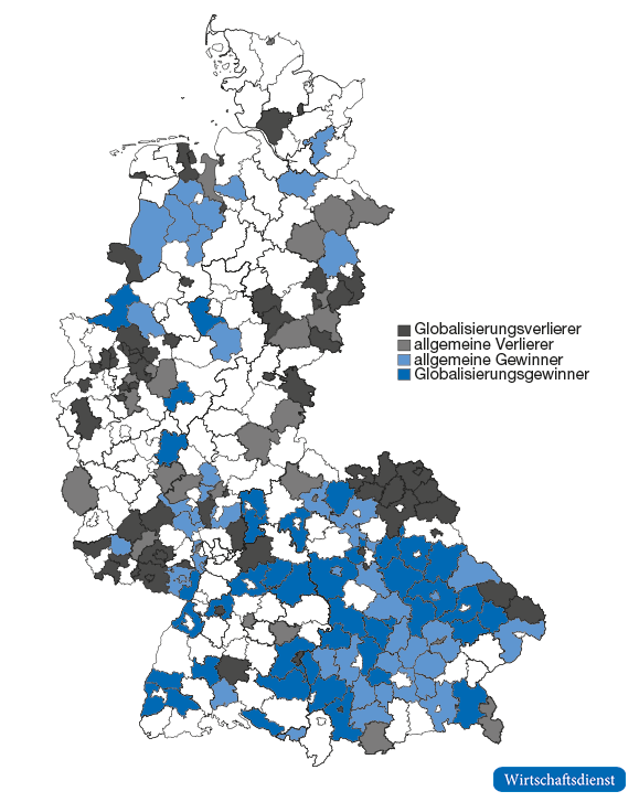 Gewinner- und Verliererregionen innerhalb Westdeutschlands