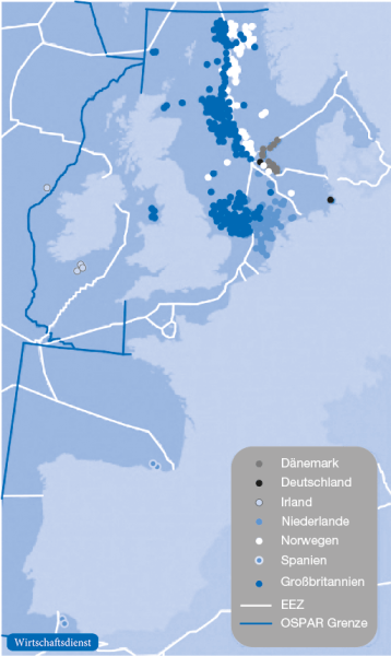 Ölplattformen in der Nordsee