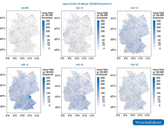 Räumliches Infektionsgeschehen im Zeitablauf