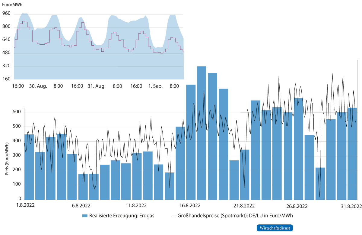 Strom aus Gaskraftwerken und Strompreis