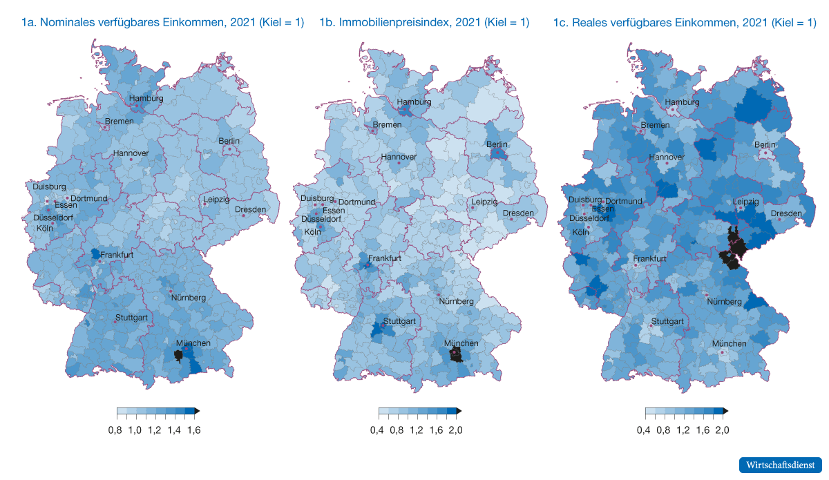 Regionale Unterschiede im Einkommen, nach Kreisen